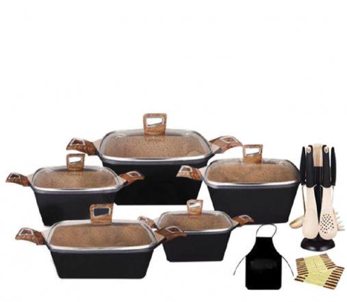 مشخصات سرویس قابلمه چدن مربعی عروس